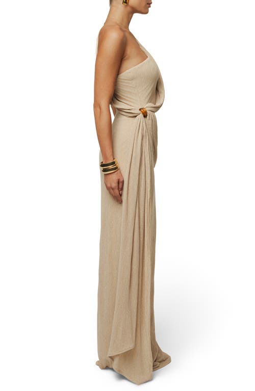 Jluxlabel Drape One-shoulder Gown In Brown