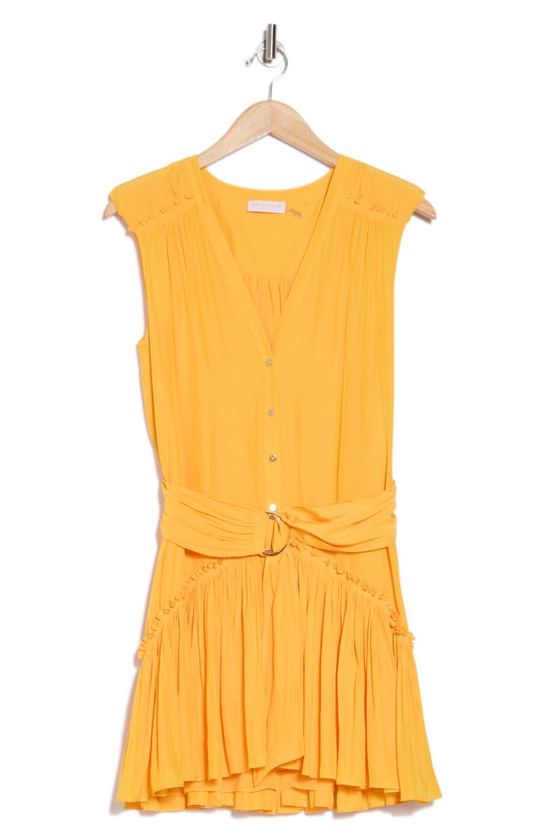 Ramy Brook Miley Sleeveless Mini Shirtdress, Alternate, color, Yuzu
