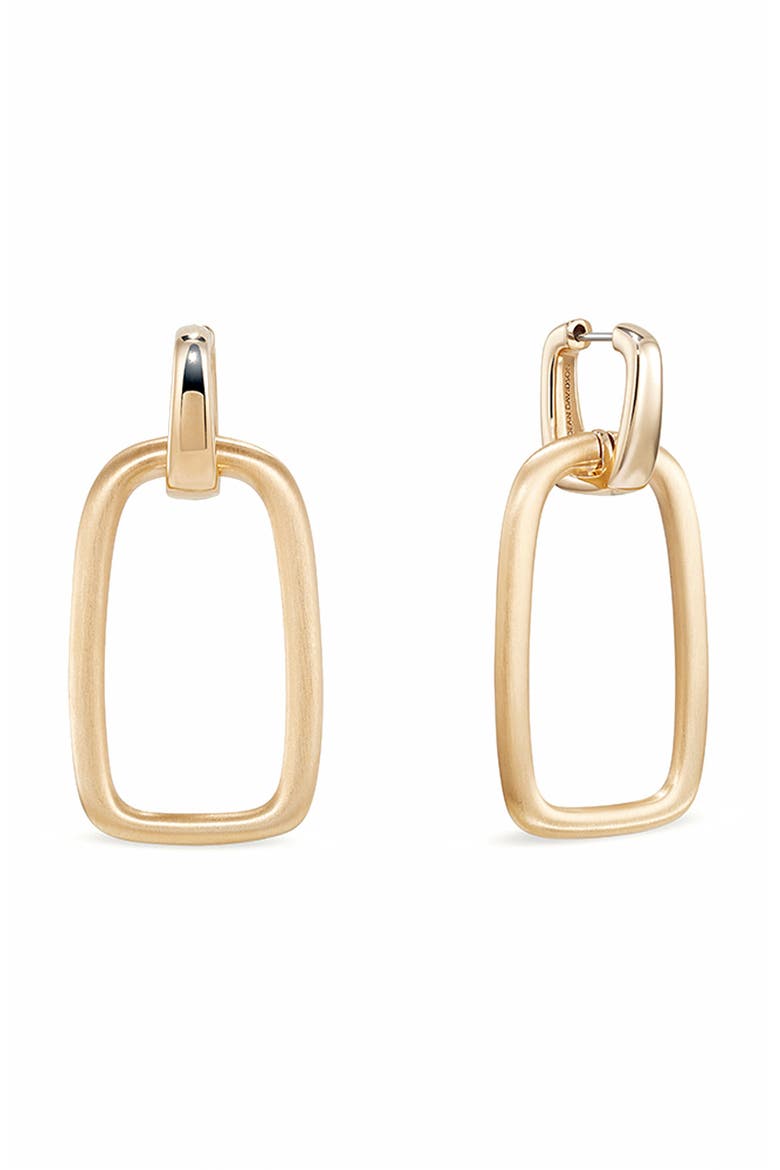 Montecito Drop Hoop Earrings, Main, color, GOLD
