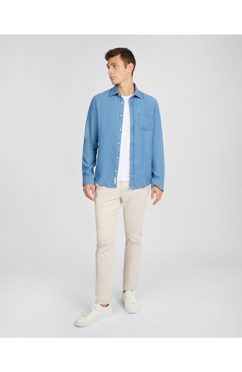 Onia Denim Chambray Long Sleeve Shirt, Alternate, color, Medium Chambray