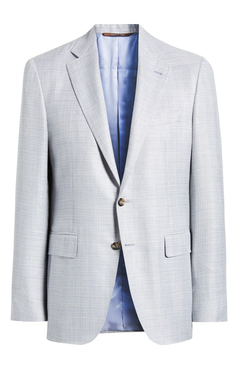 Canali Kei Trim Fit Light Purple Mélange Wool & Silk Blend Sport Coat, Alternate, color, Light Purple