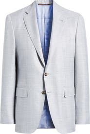 Canali Kei Trim Fit Light Purple Mélange Wool & Silk Blend Sport Coat