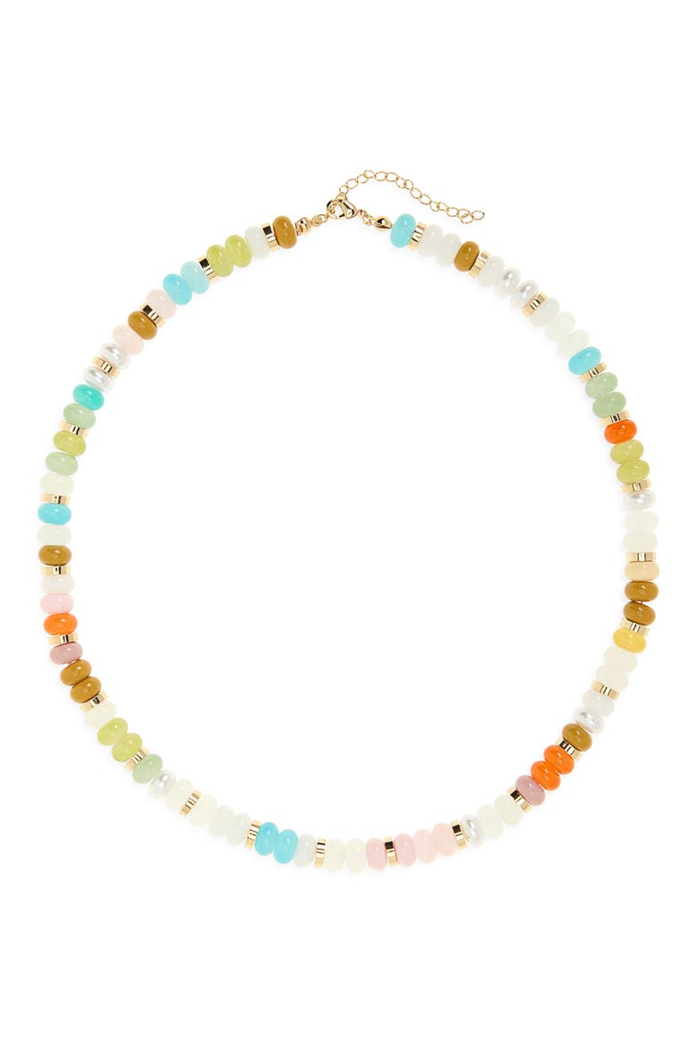 Glass Beaded Necklace, Alternate, color, RAINBOW MULTI- GOLD