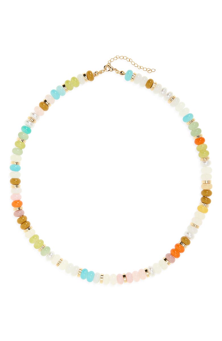 Leith Glass Beaded Necklace, Alternate, color, Rainbow Multi- Gold