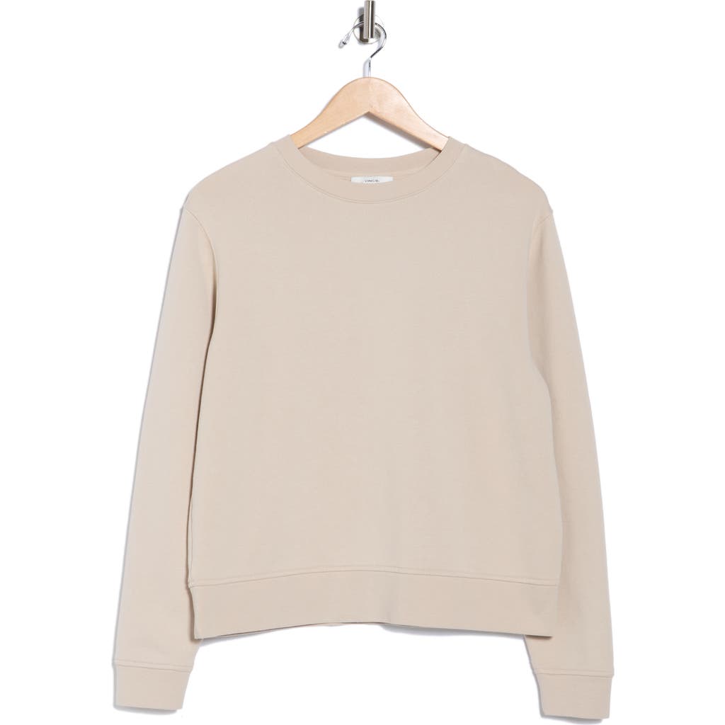 Vince Crewneck Cotton Sweatshirt In Brown