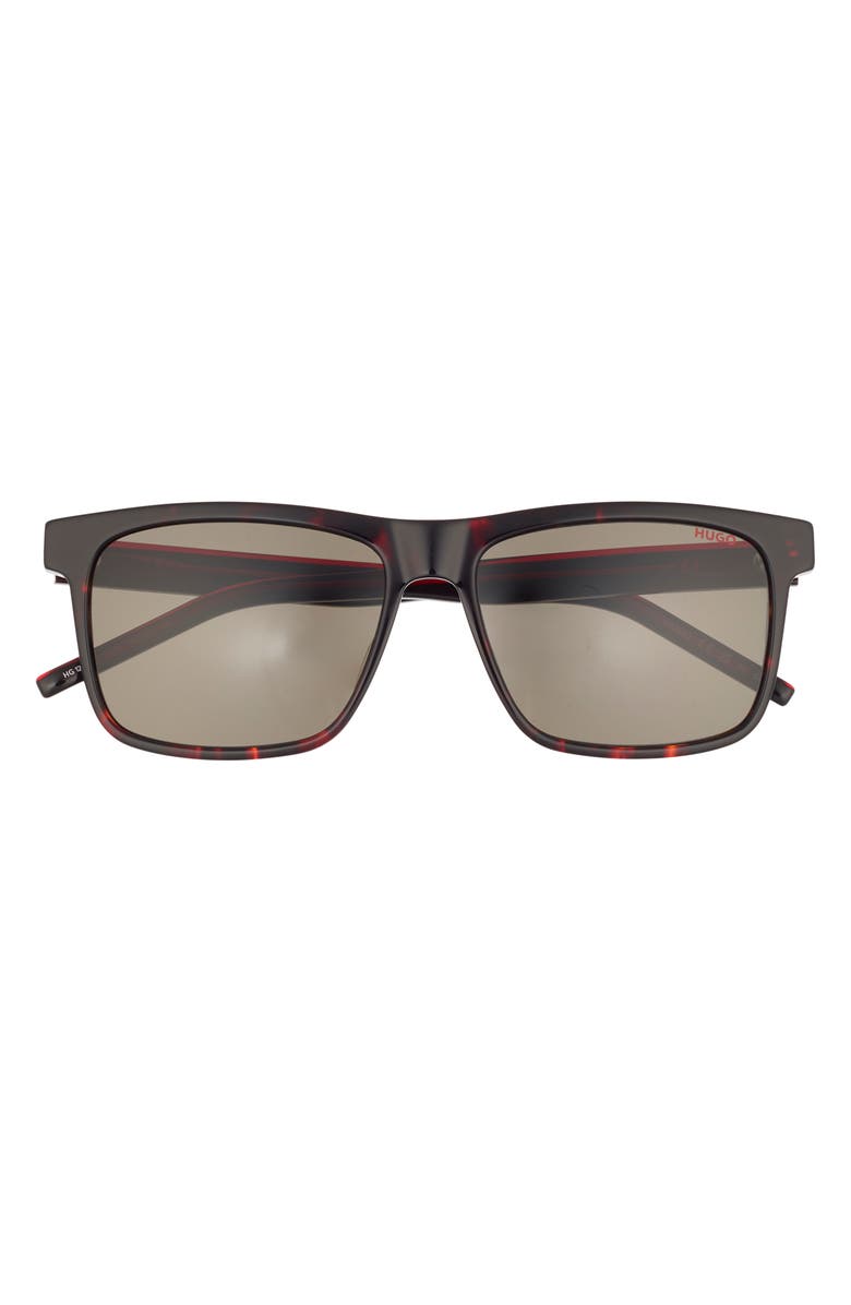 BOSS 56mm Square Sunglasses, Main, color, Havana Red