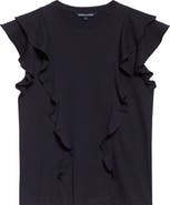 Veronica Beard Bea Ruffle Pima Cotton T-Shirt
