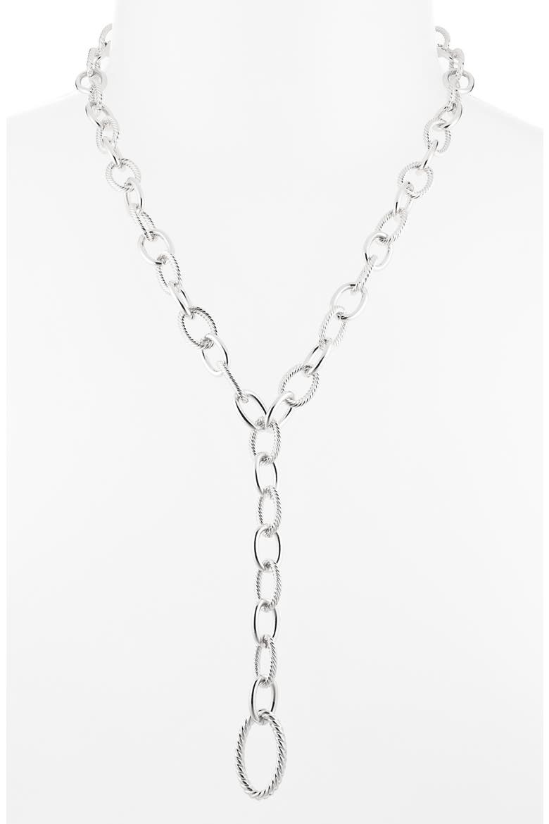 Oval Link Y-Necklace, Alternate, color, SILVER