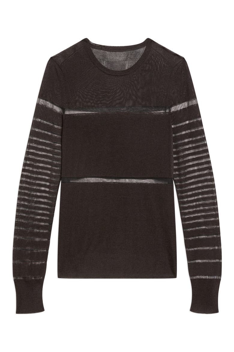 Burnout Stripe Sheer Top, Alternate, color, ESPRESSO - D1P