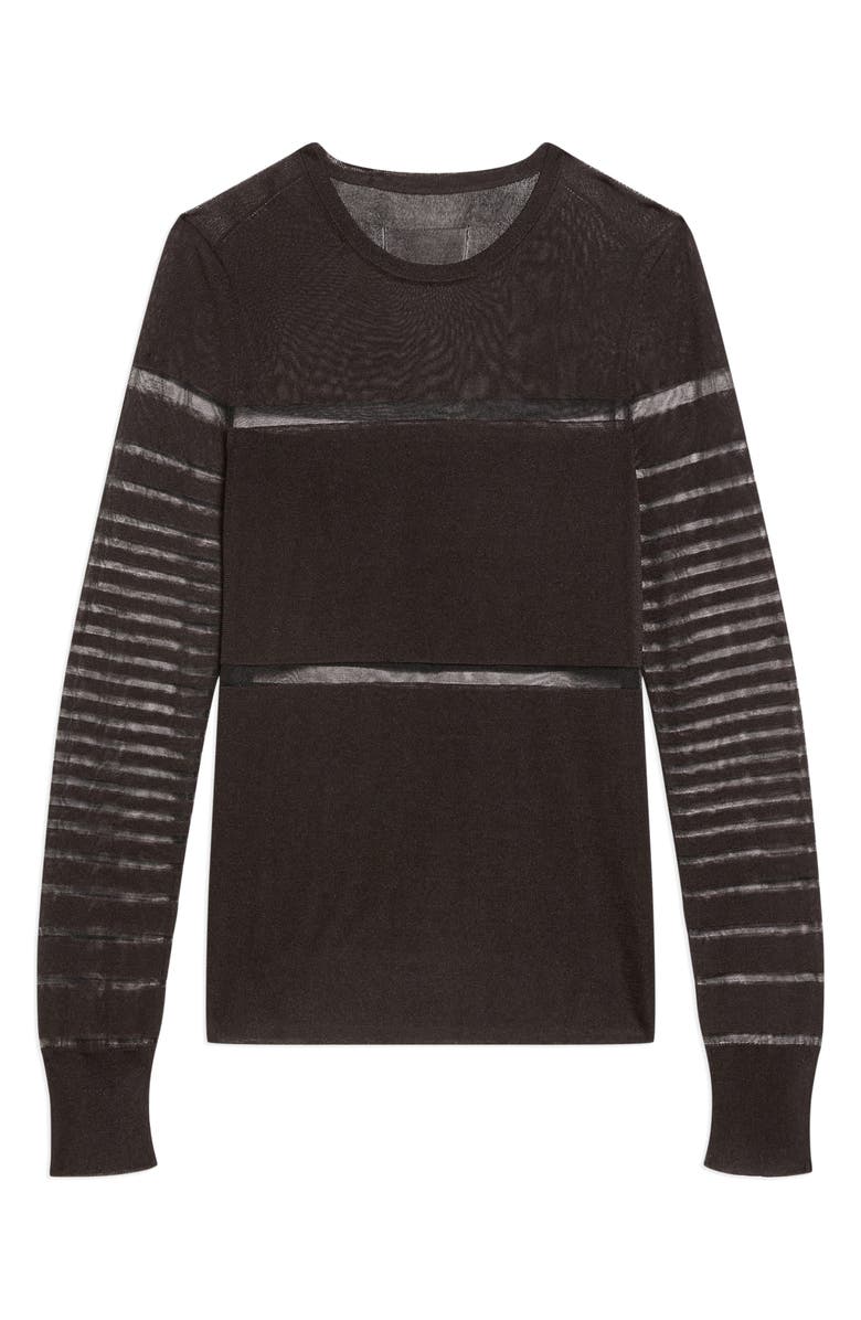 Helmut Lang Burnout Stripe Sheer Top, Alternate, color, 