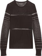 Helmut Lang Burnout Stripe Sheer Top