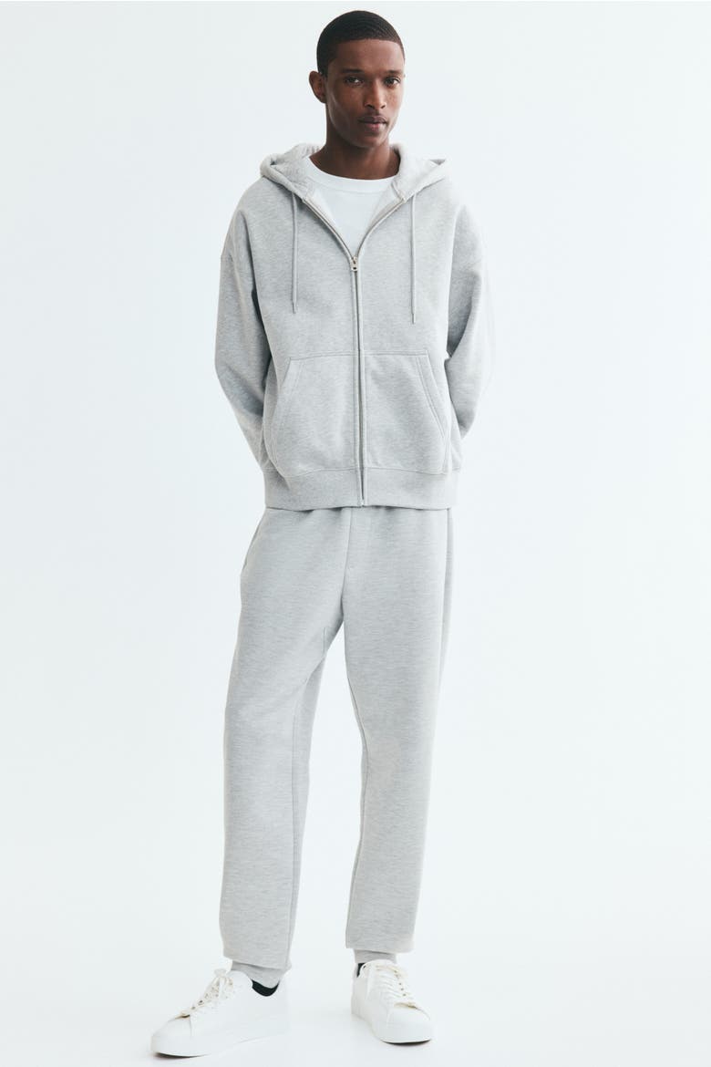 Regular-Fit Interlock Sweatpants, Main, color, Light gray melange