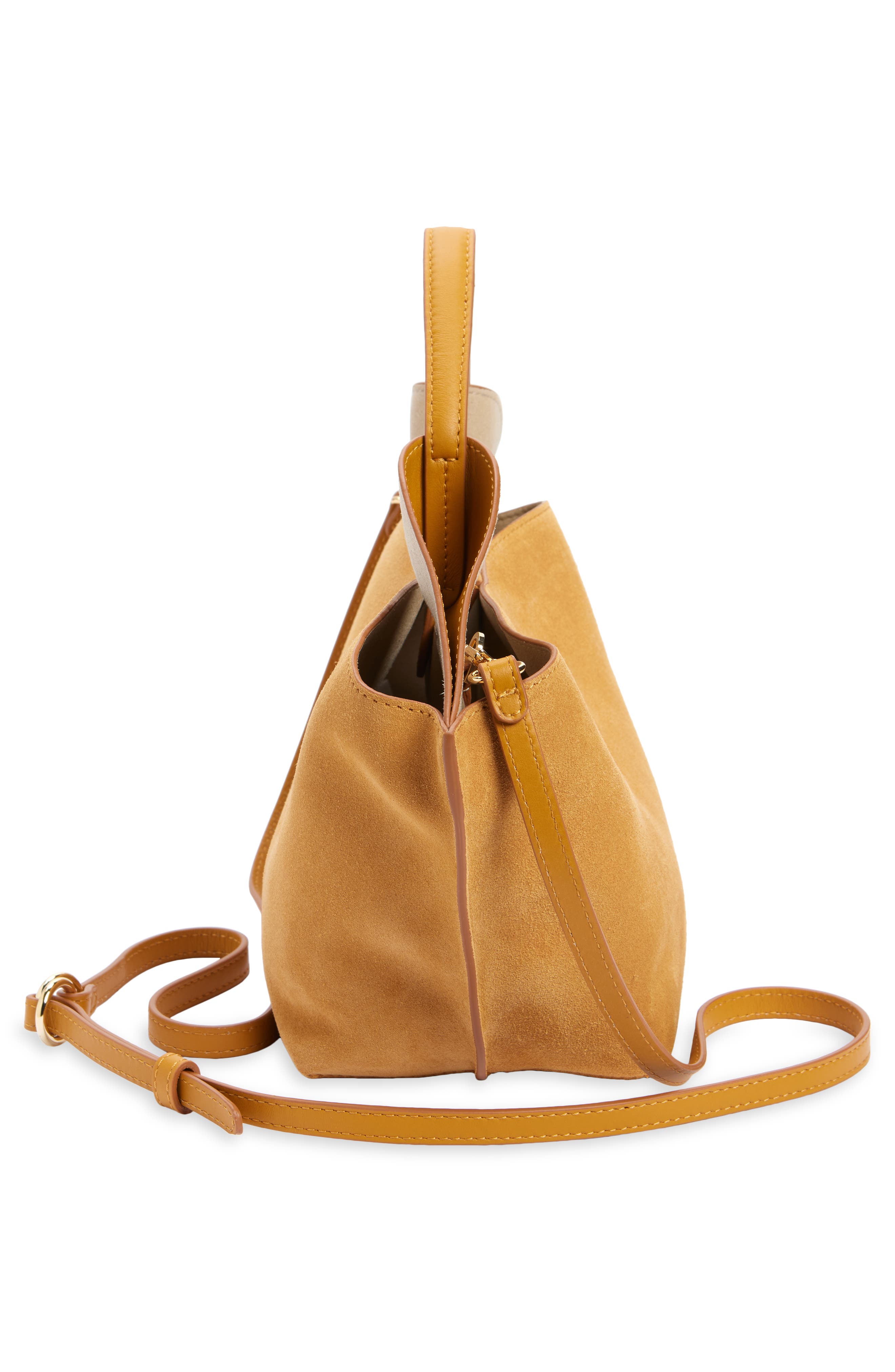 Ree Projects Mini Ann Suede Tote, Alternate, color, Ochre