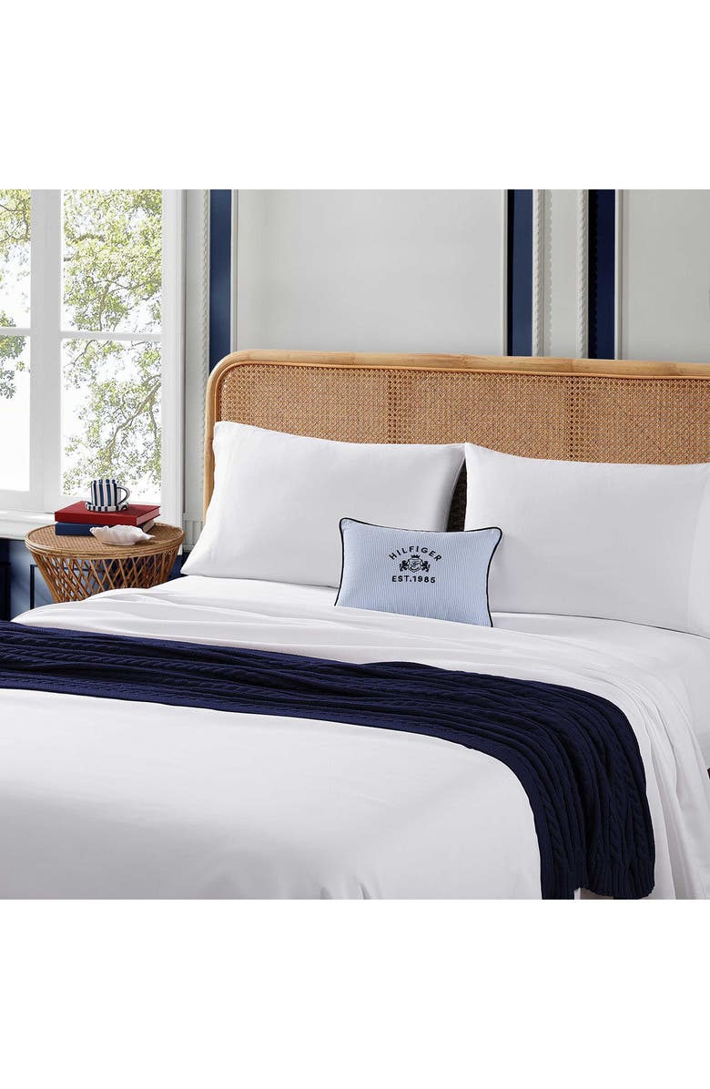 Tommy Hilfiger Crest Accent Pillow, Alternate, color, Blue/ White