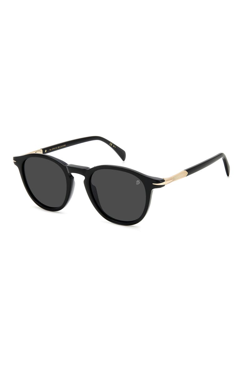 49mm Round Sunglasses, Alternate, color, BLACK GOLD