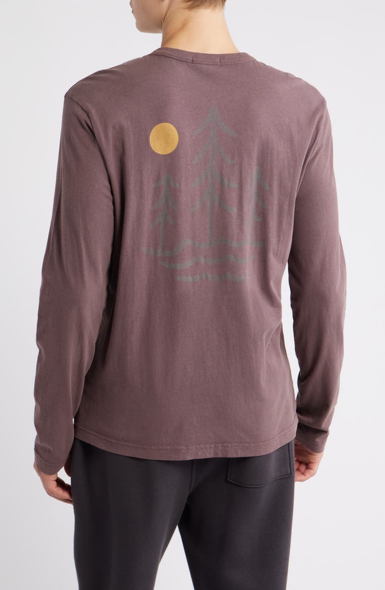 Threads 4 Thought Forest Graphic Mineral Wash Long Sleeve T-Shirt, Alternate, color, Ultra Maroon