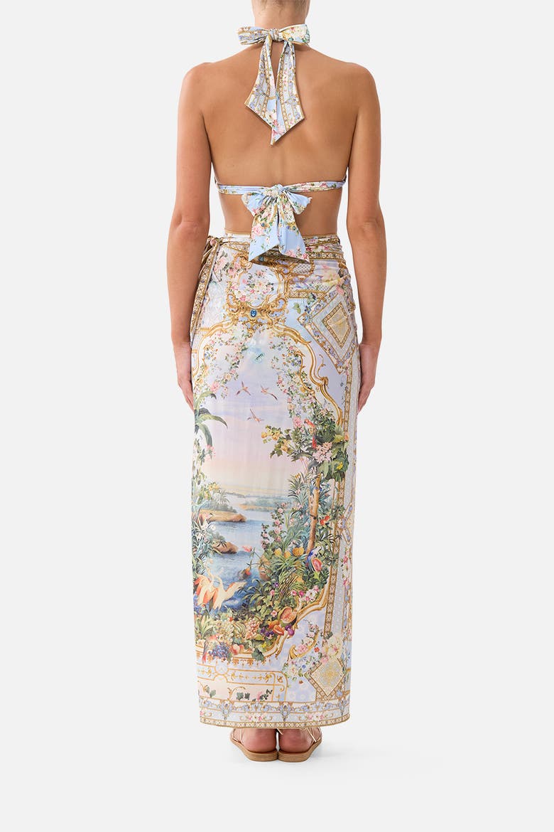 Draped Wrap Maxi Sarong W Tie Waist, Alternate, color, Sisi Society