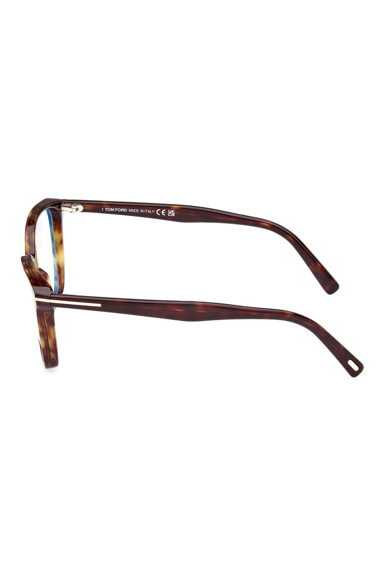56mm Cat Eye Blue Light Blocking Optical Glasses, Alternate, color, HAVANA ECO / T LOGO