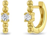In Season Jewelry 14k Polished Front Cubic Zirconia Hoops