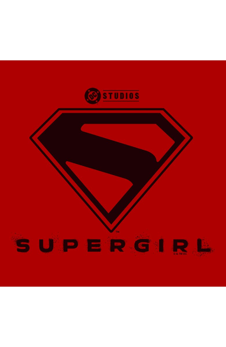 Supergirl Men's Supergirl Official Shield Black Logo Graphic T-Shirt, Alternate, color, Red