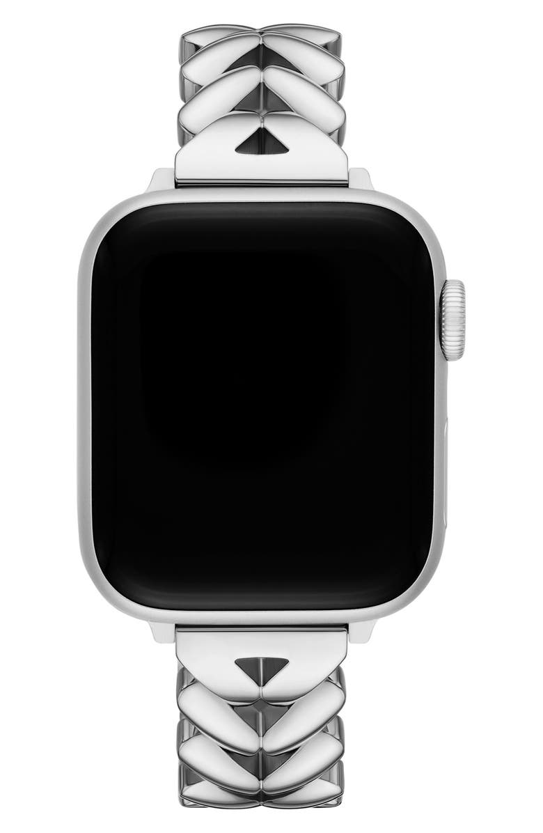 Kate Spade New York herringbone 16mm Apple Watch<sup>®</sup> bracelet watchband, Alternate, color, Silver