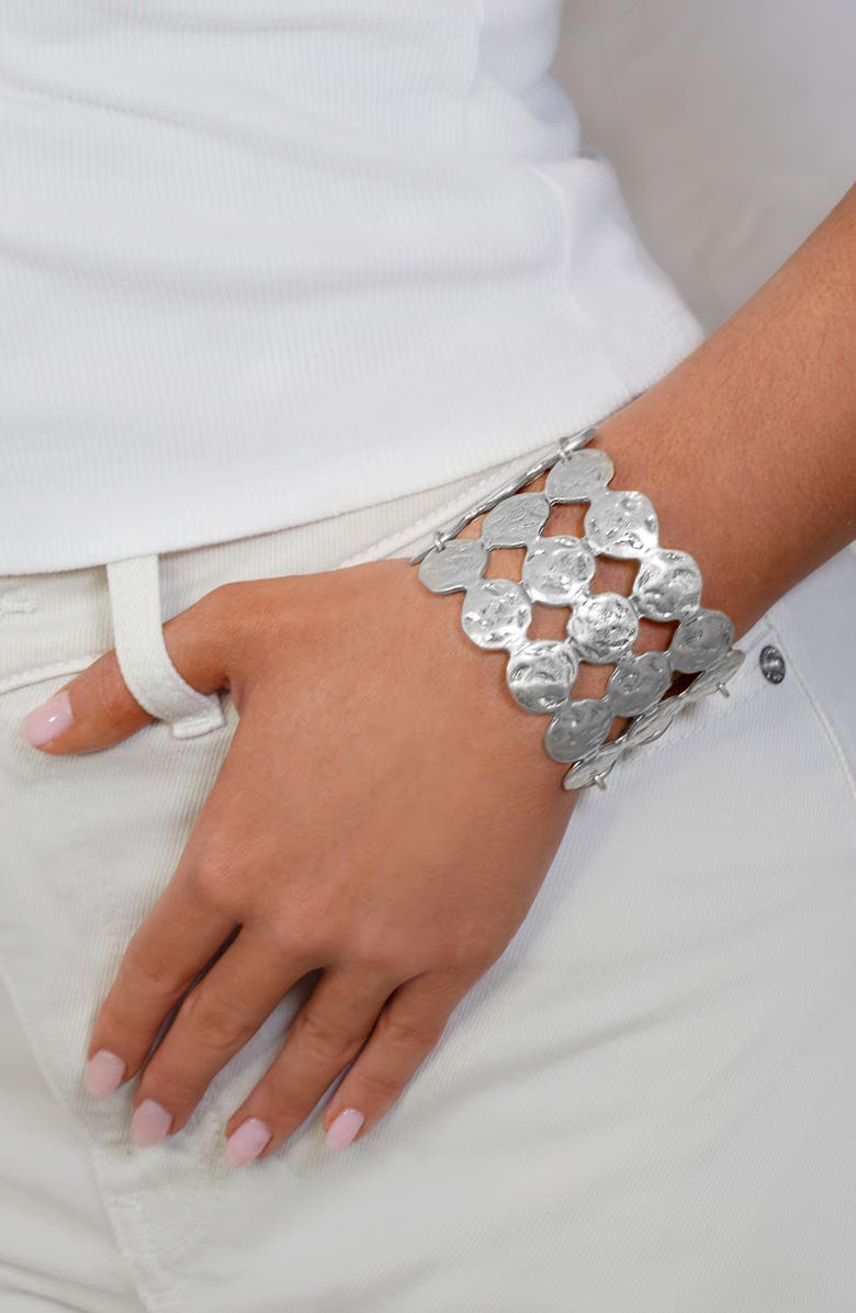 MARLYN SCHIFF Ophelia Disc Statement Cuff, Alternate, color, Silver