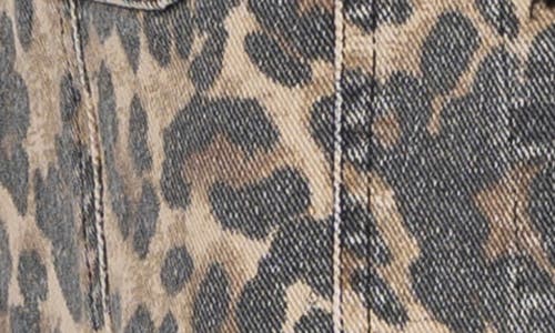 Kut From The Kloth Bailey Leopard Print Denim Jacket In Gray
