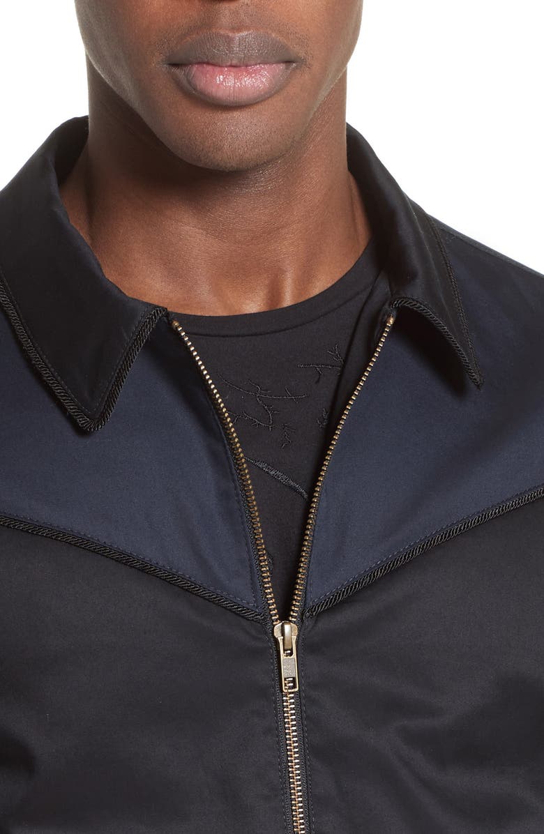 The Kooples Contrast Yoke Track Jacket, Alternate, color,