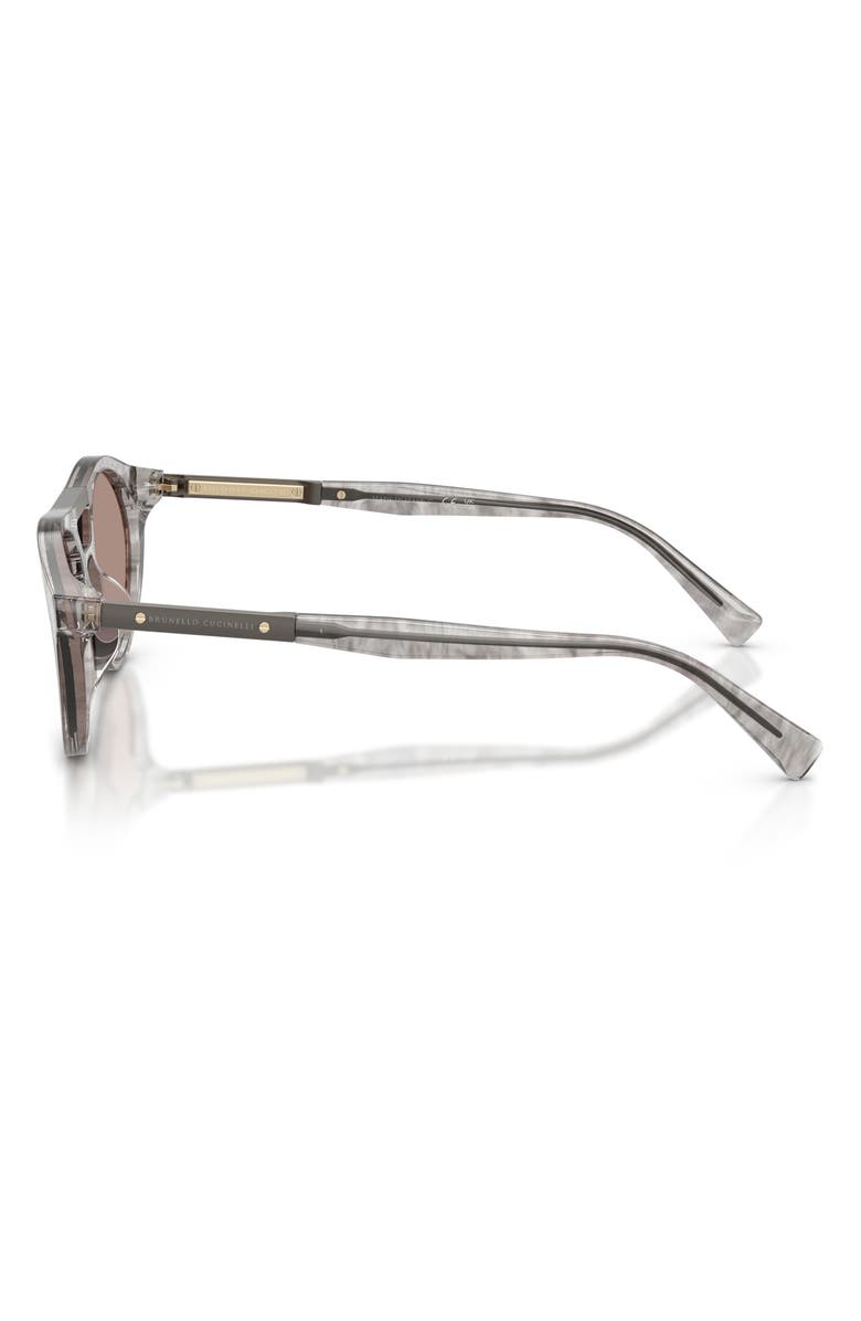 Brunello Cucinelli 51mm Oval Sunglasses, Alternate, color, Beige