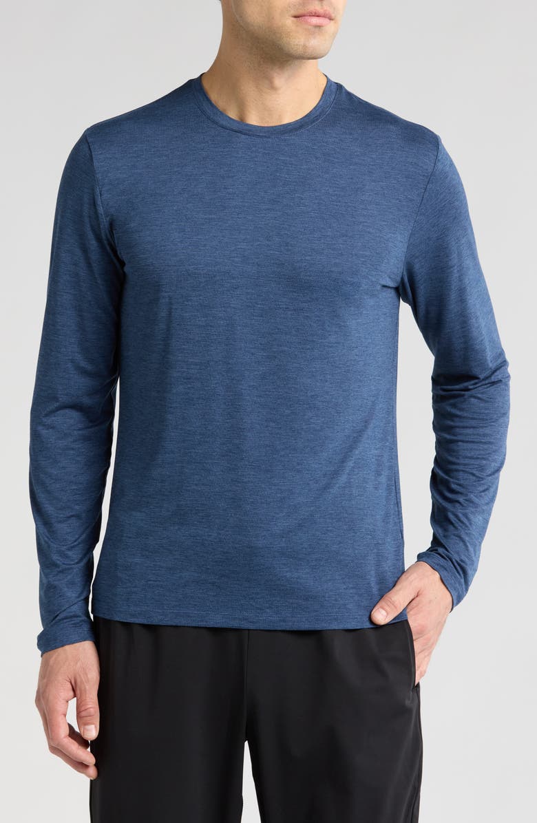 Z by Zella Energy Long Sleeve T-Shirt, Main, color, Navy Eclipse