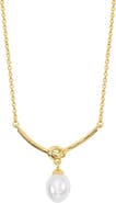 ATHRA LUXE Faux Pearl Pendant Necklace