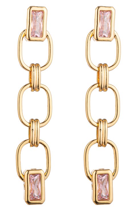 Aveline Cubic Zirconia Chain Drop Earrings