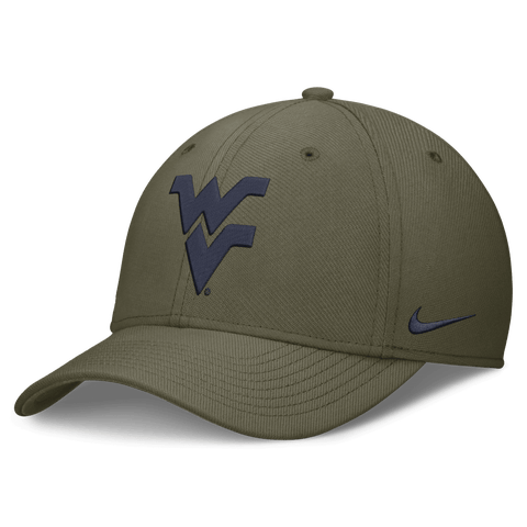 Men's Nike  Olive West Virginia Mountaineers Primetime SwooshFlex Dri-FIT Hat