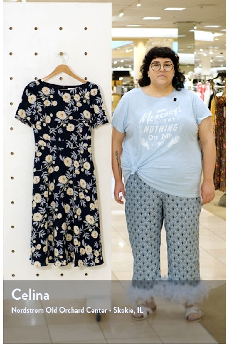 Floral Puff Sleeve Fit & Flare Dress video