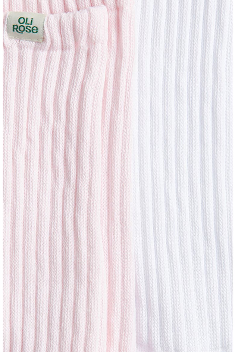 Assorted 2-Pack Cotton Blend Gripper Crew Socks, Alternate, color, WHITE/ LIGHT PINK