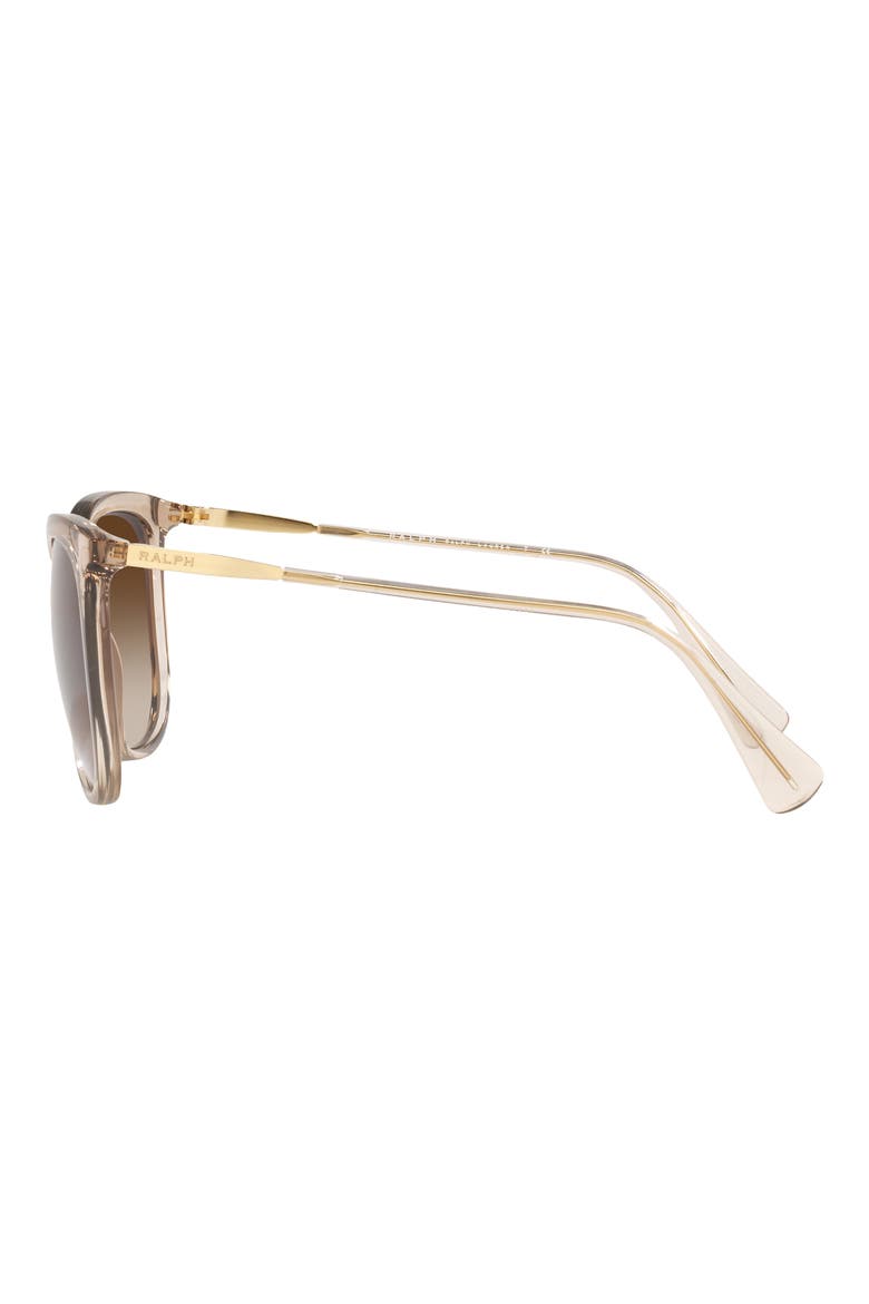 56mm Gradient Butterfly Sunglasses, Alternate, color, TRANSPARENT BROWN / BROWN