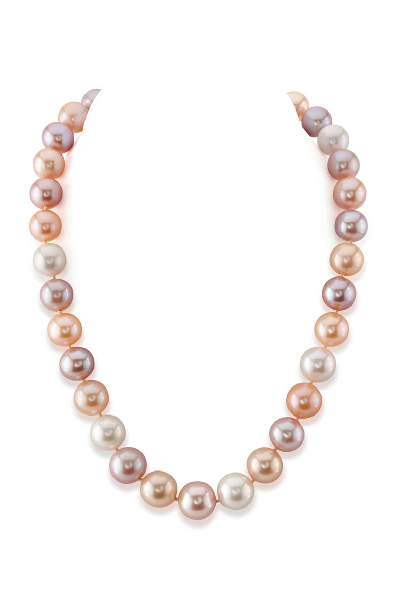 The Pearl Source 11.5-12.5mm Freshwater Multicolor Pearl Necklace - AAA Quality, Main, color, White Gold Clasp
