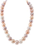 The Pearl Source 11.5-12.5mm Freshwater Multicolor Pearl Necklace - AAA Quality