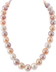 The Pearl Source 11.5-12.5mm Freshwater Multicolor Pearl Necklace - AAA Quality