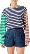 English Factory Stripe Colorblock Top