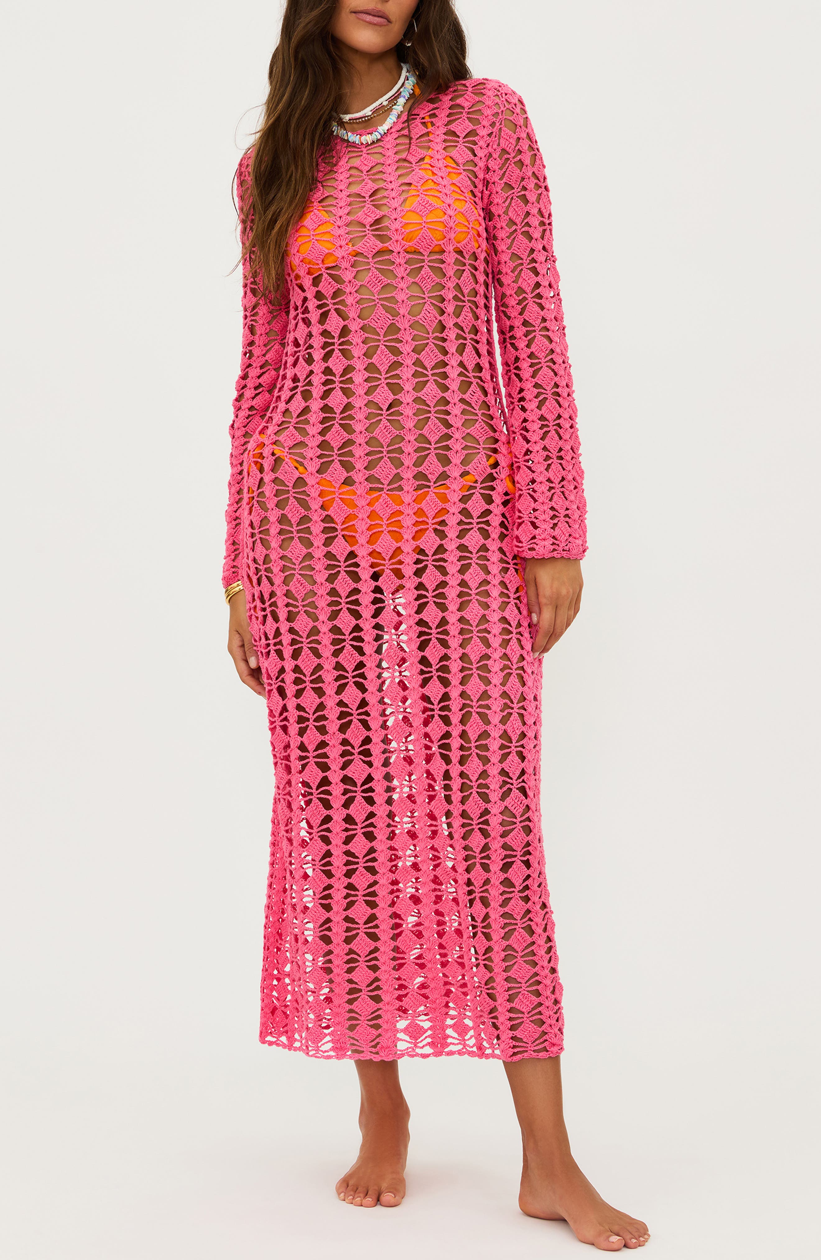 Beach Riot Ariana Open Stitch Cotton Cover-Up Dress