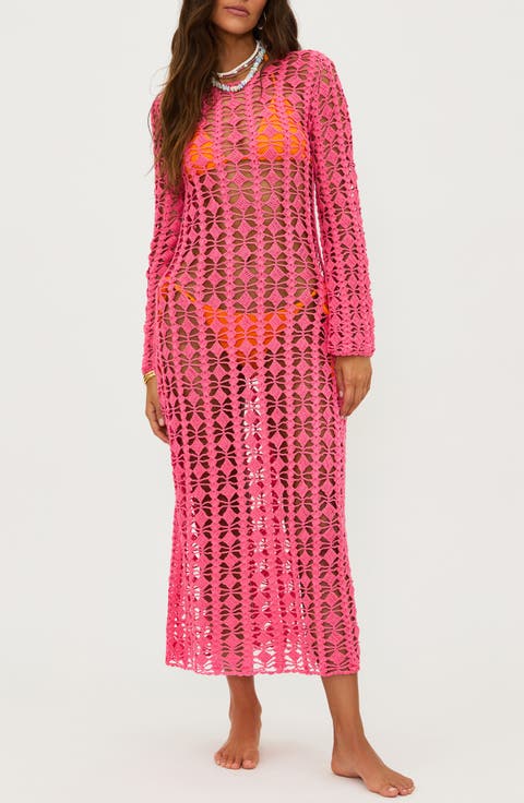 Ariana Open Stitch Cotton Cover-Up Dress