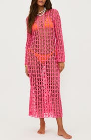 Beach Riot Ariana Open Stitch Cotton Cover-Up Dress
