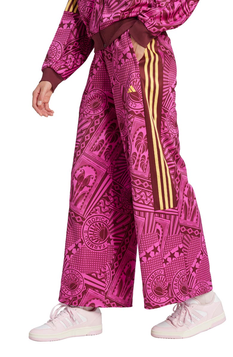 adidas x FARM Rio Oasis Night Tiro Wide Leg Pants, Main, color, 