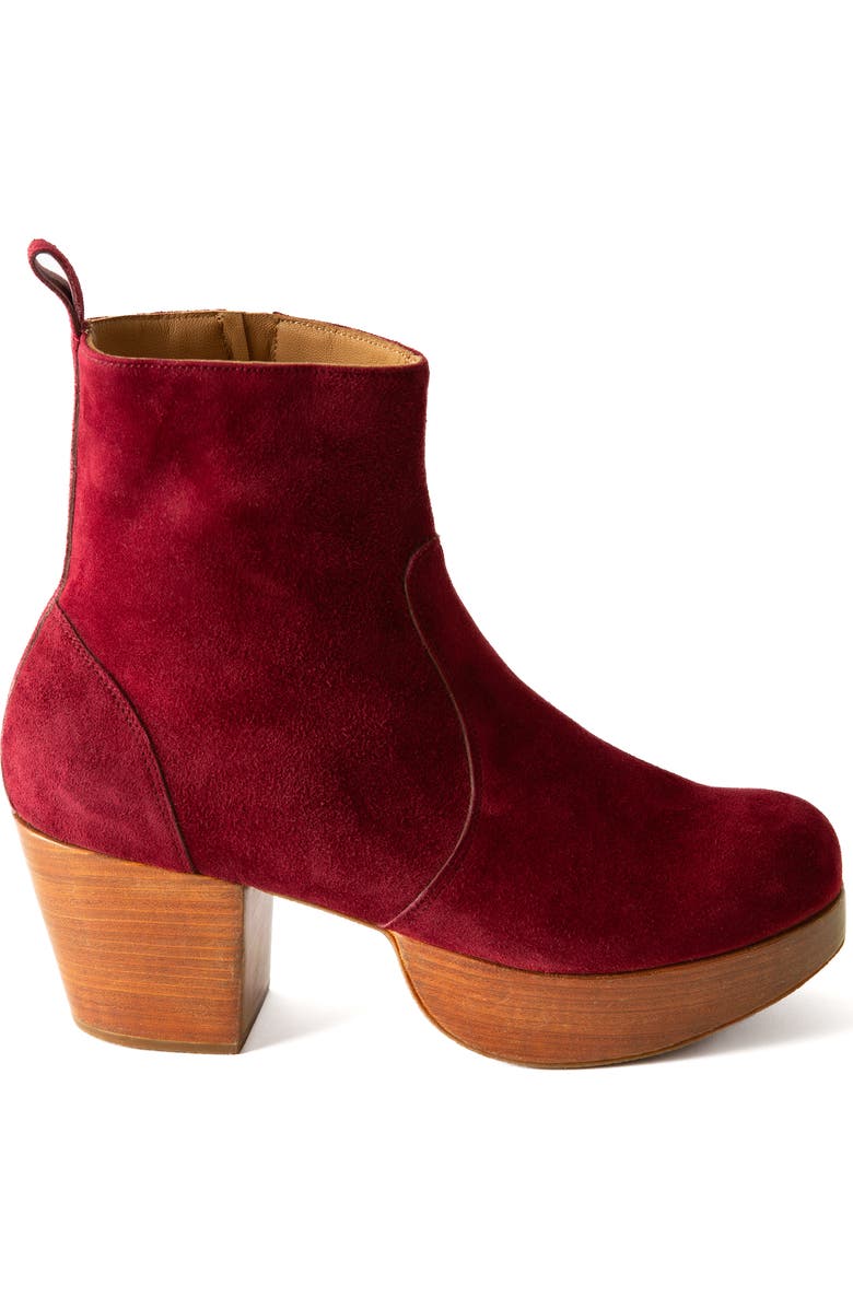 Fortress Charli Suede Platform Clog Boot, Alternate, color, Burgundy Suede