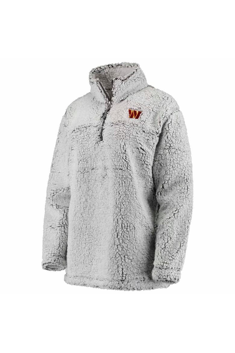 Women's G-III 4Her by Carl Banks Gray Washington Commanders Sherpa Quarter-Zip Jacket, Alternate, color, Gray