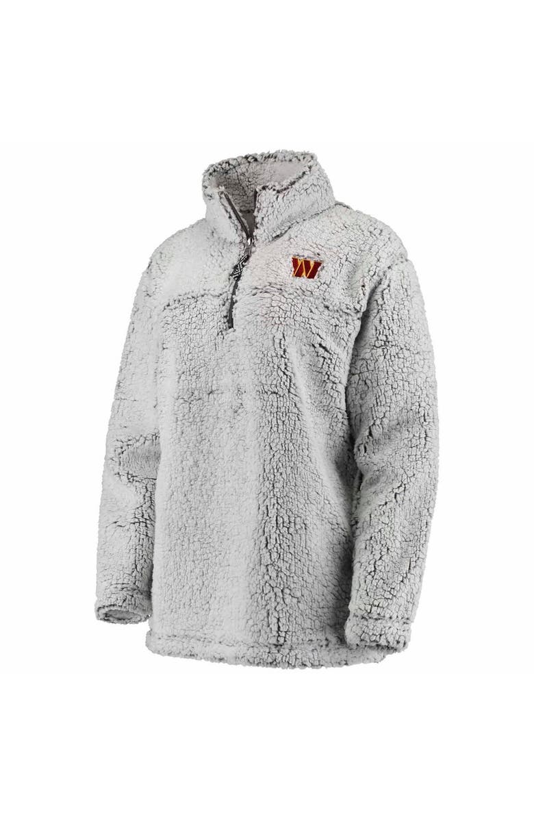 G-III 4HER BY CARL BANKS Women's G-III 4Her by Carl Banks Gray Washington Commanders Sherpa Quarter-Zip Jacket, Alternate, color,