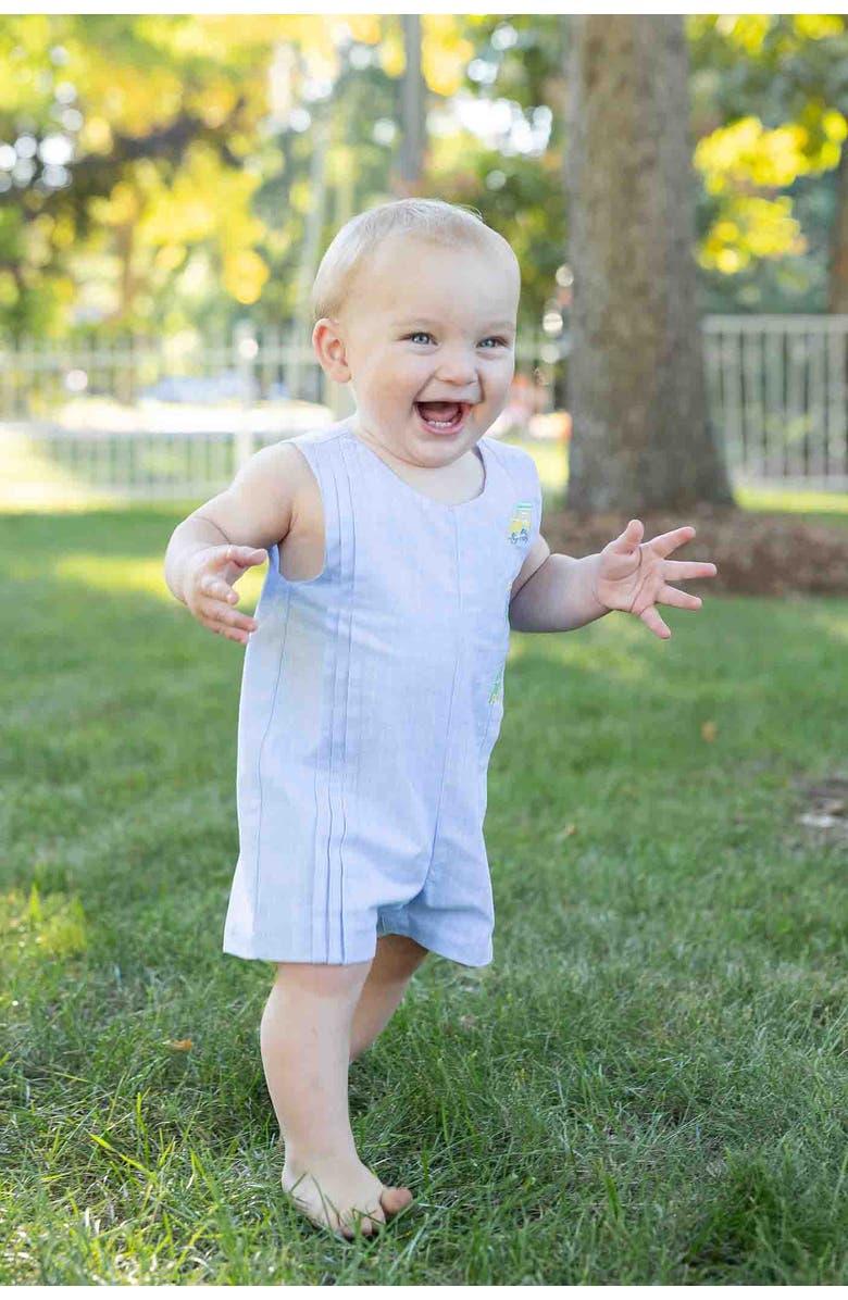 Florence Eiseman Linen-Look Shortall With Trains, Alternate, color, Lt Blue