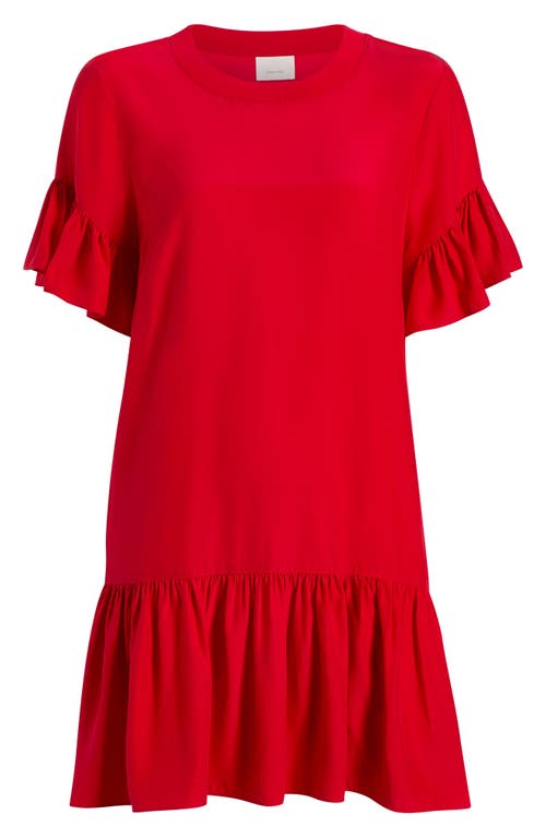 Cinq À Sept Leilah Drop Waist Silk Swing Dress In Red