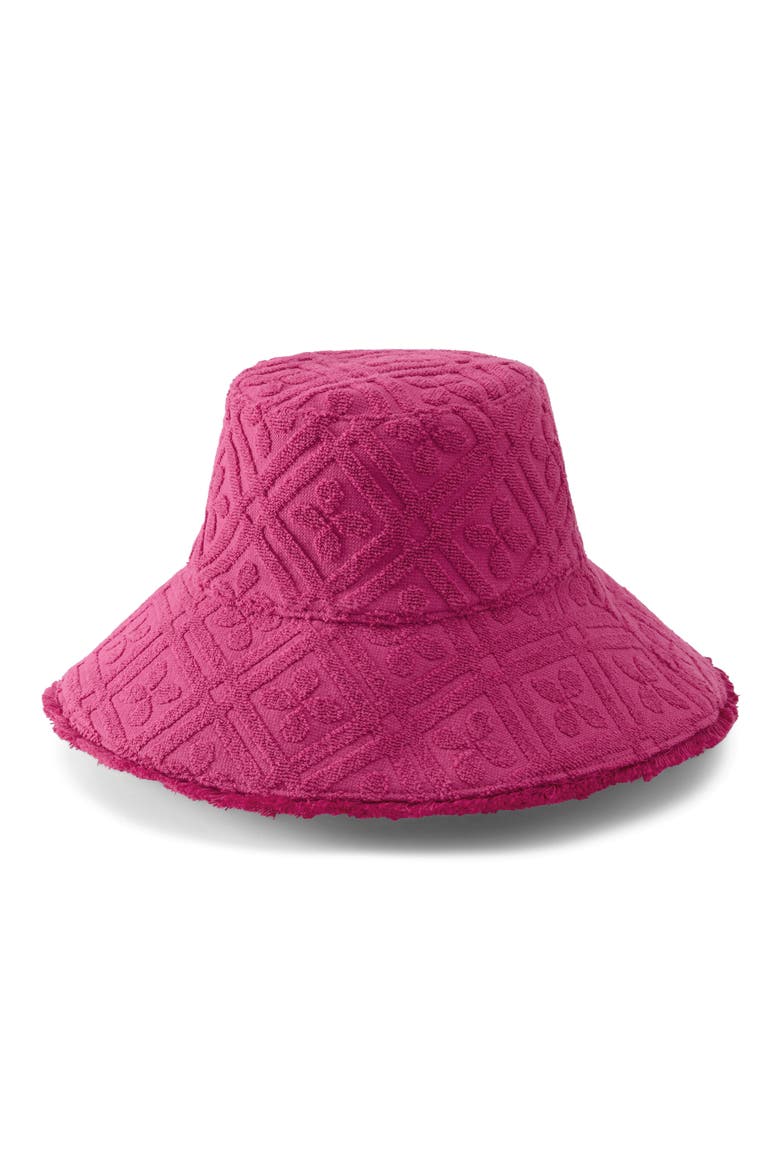 Cintia Cotton Terrycloth Bucket Hat, Alternate, color, BRIGHT PINK